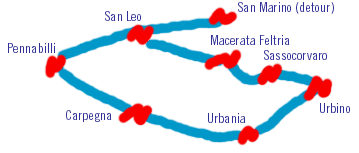 Urbino route map